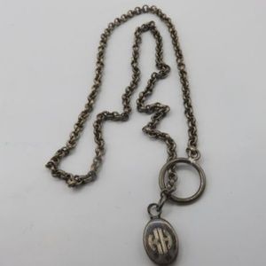 Vintage Sterling Silver Larit Necklace Inititals K